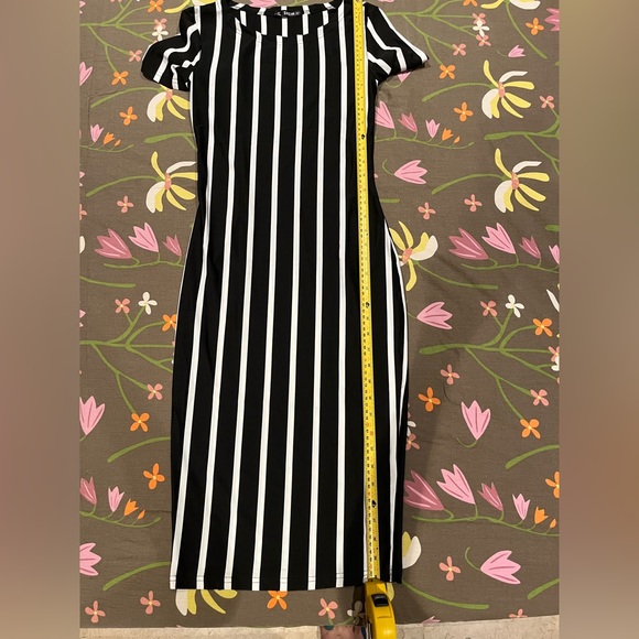 VERTICAL STRIPED LONG SHEATH DRESS- SALE - Picture 9 of 9